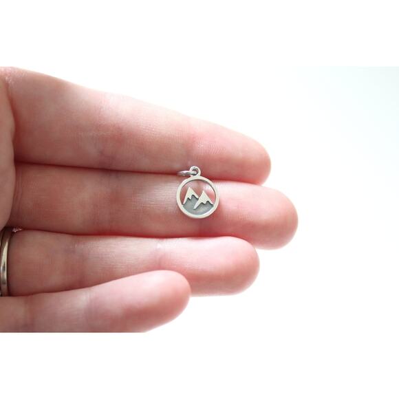 Sterling Silver Snow Capped Mountain Charm, Silver Snow Capped Mountain Charm - Picture 1 of 4